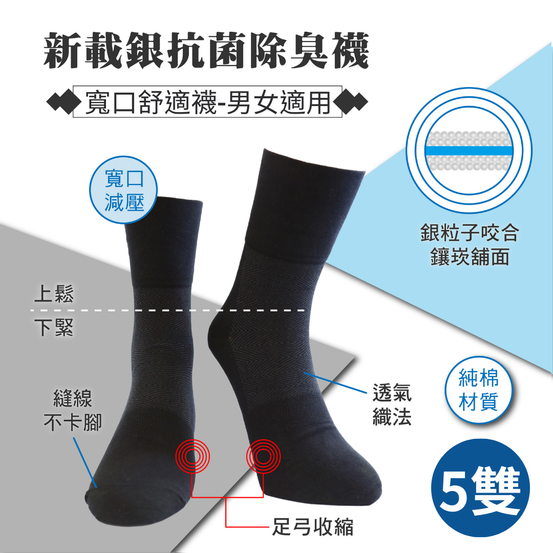 新載銀抗菌除臭襪-五款可選:圖片 3